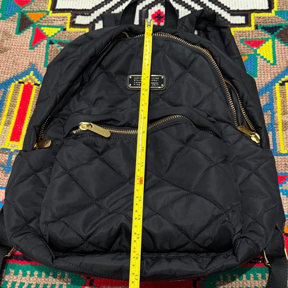 Marc By Marc Jacobs Black Quilted Backpack with Gold Zippers - Picture 5 of 6